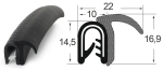 Kantenschutzdichtprofil 1310018, 1-3,5, PVC/EPDM, schwarz