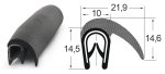 Kantenschutzdichtprofil 1310034, KB 1-4, PVC/EPDM, schwarz