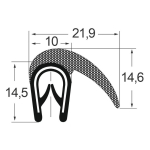 Kantenschutzdichtprofil 1310034, KB 1-4, PVC/EPDM, schwarz