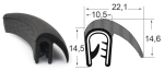 Kantenschutzdichtprofil 1310034S, KB 2-5, PVC/EPDM, schwarz