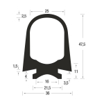 Fingerschutzprofil 36/25/47,5 NBR 60