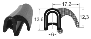 Kantenschutzdichtprofil 1311003, EPDM, schwarz