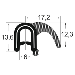 Kantenschutzdichtprofil 1311003, EPDM, schwarz