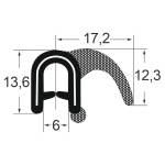 Kantenschutzdichtprofil 1311003, EPDM, schwarz