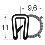 Kantenschutzdichtprofil 1310028, KB 1-2, EPDM, schwarz