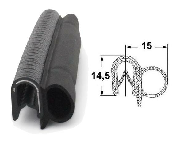 DS19 - Kantenschutz Dichtungsprofil Dichtung PVC/ EPDM - für 1-4 mm