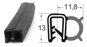 Kantenschutzdichtprofil 131A002, KB 2, EPDM, schwarz