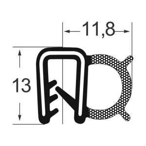 Kantenschutzdichtprofil 131A002, KB 2, EPDM, schwarz
