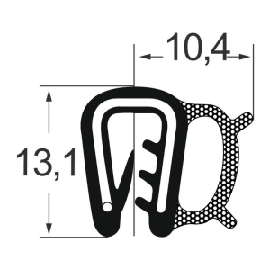 Kantenschutzdichtprofil 131A007S, KB 2, EPDM, schwarz