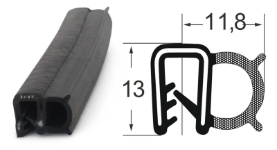 Kantenschutzdichtprofil 131A002NBR, KB 2, schwarz