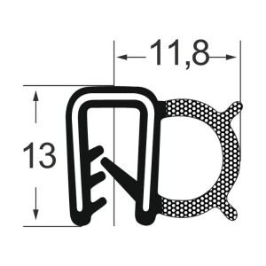 Kantenschutzdichtprofil 131A002NBR, KB 2, schwarz