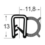 Kantenschutzdichtprofil 131A002NBR, KB 2, schwarz