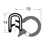 Kantenschutzdichtprofil 1311002, KB 2-4, EPDM, schwarz