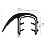 Kantenschutzdichtprofil 1310045, KB 8-10, EPDM, schwarz