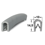 Kantenschutz 1310006  PVC 10x14,5, grau, Zuschnitt 600 mm
