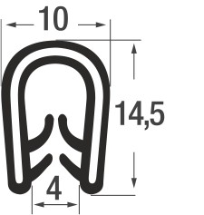 Kantenschutzprofil 130140011 POM, KB 1-4, PVC, schwarz