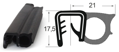 Kantenschutzdichtprofil 1310040, EPDM, schwarz