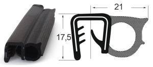 Kantenschutzdichtprofil 1310040, EPDM, schwarz