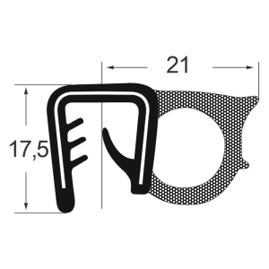 Kantenschutzdichtprofil 1310040, EPDM, schwarz
