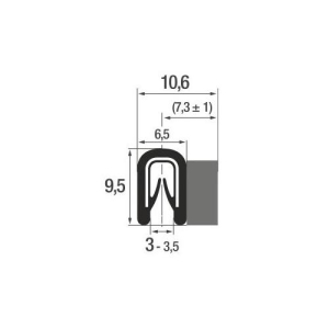 Kantenschutzprofil PVC mit Filz 132028