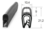 Kantenschutzdichtprofil 1310014, KB 1-4, PVC/EPDM, schwarz