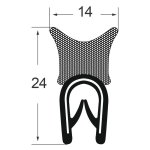 Kantenschutzdichtprofil 1310022, KB 1-4, PVC/EPDM, schwarz