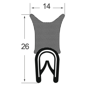 Kantenschutzdichtprofil 1311034, KB 1-4, PVC/EPDM, schwarz