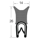 Kantenschutzdichtprofil 1311034, KB 1-4, PVC/EPDM, schwarz