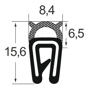 Kantenschutzdichtprofil 1310025, KB 1-2, EPDM, schwarz