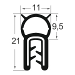 Kantenschutzdichtprofil 1310026, KB 1-2,5, PVC, schwarz
