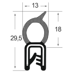 Kantenschutzdichtprofil 13110312, KB 1-2,5, EPDM, schwarz