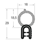 Kantenschutzdichtprofil 138555, KB 1-2,5, EPDM, schwarz