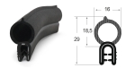 Kantenschutzdichtprofil 138555, KB 1-2,5, EPDM, schwarz