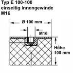 Typ E, Ø 100 Höhe 100 mm, IG M16, NK 55