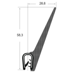 Kantenschutzdichtprofil 1310021, KB 2-4, PVC/EPDM, schwarz