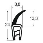 Kantenschutzdichtprofil 1310023, KB 1-2,5 EPDM, schwarz