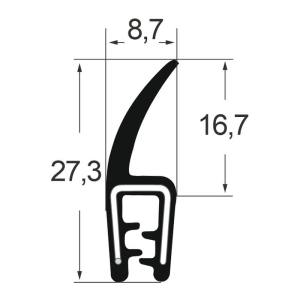 Kantenschutzdichtprofil 1310031, KB 1-3, EPDM, schwarz