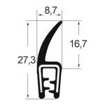 Kantenschutzdichtprofil 1310031, KB 1-3, EPDM, schwarz