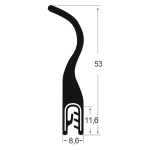 Kantenschutzdichtprofil 1311016, KB 2-3 mm, EPDM, schwarz