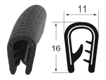 Kantenschutzprofil 1310010S, KB 2-4, PVC 11x16, schwarz