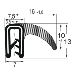 Kantenschutzdichtprofil 1310059, KB 0,4-2, EPDM, schwarz