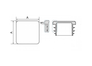 Lamellenstopfen quadratisch 38x38 / 1,0-3,0