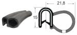 Kantenschutzdichtprofil 1311037, KB 1 - 3,5 , CR ölfest, schwarz