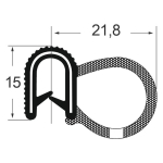 Kantenschutzdichtprofil 1311037, KB 1 - 3,5 , CR ölfest, schwarz