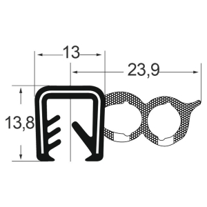 Kantenschutzdichtprofil 1311043, KB 5-6, EPDM, schwarz