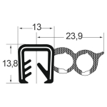 Kantenschutzdichtprofil 1311043, KB 5-6, EPDM, schwarz